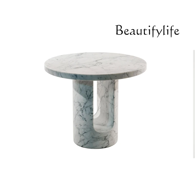 

Nordic natural marble living room sofa edge coffee table corner simple modern creative small round table