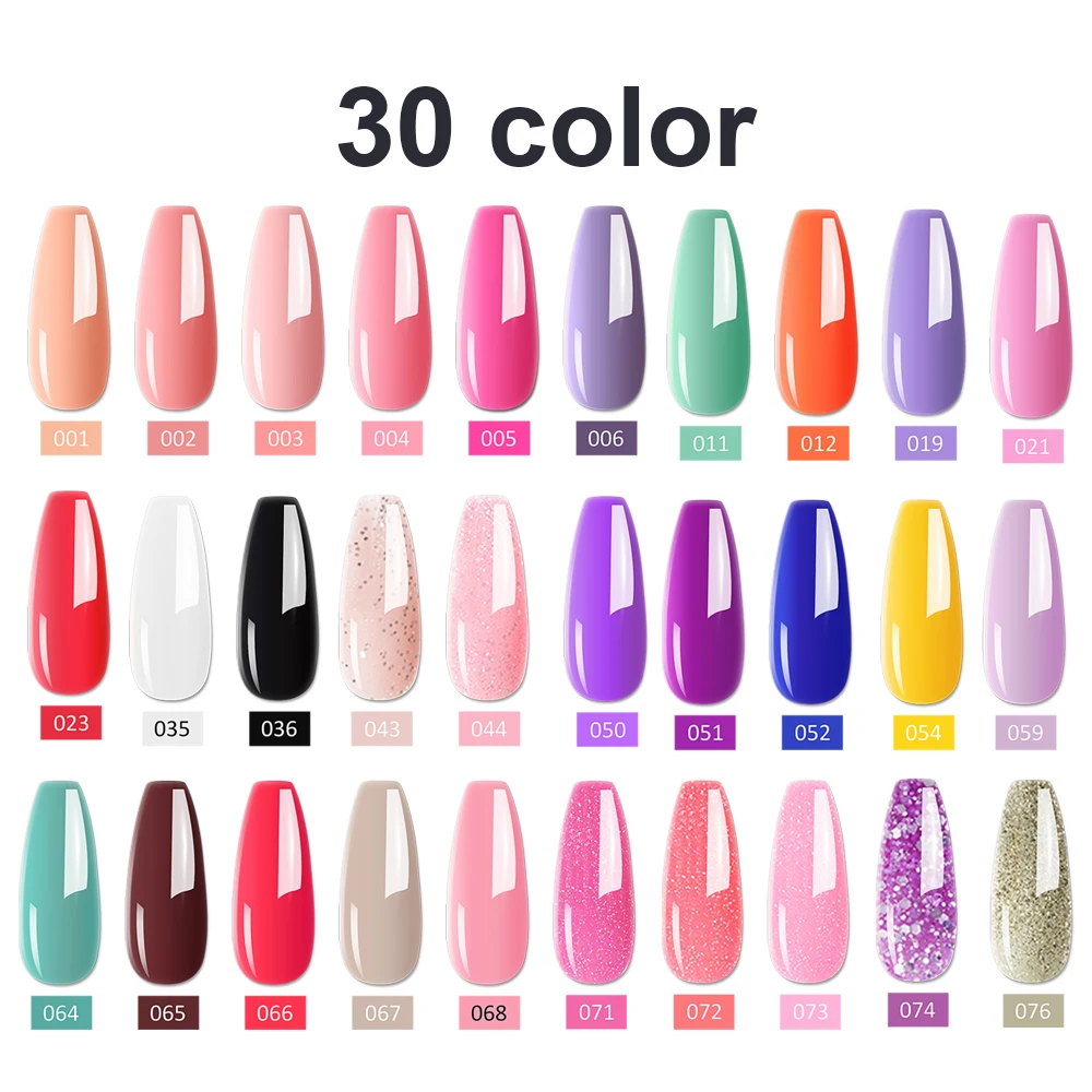 MOSKANY 20/30PCS UV Gel Nail Polish Set Semi Permanent Nails Polish Varnish Soak Off Nail Art Lacquers Base Top Coat Kit