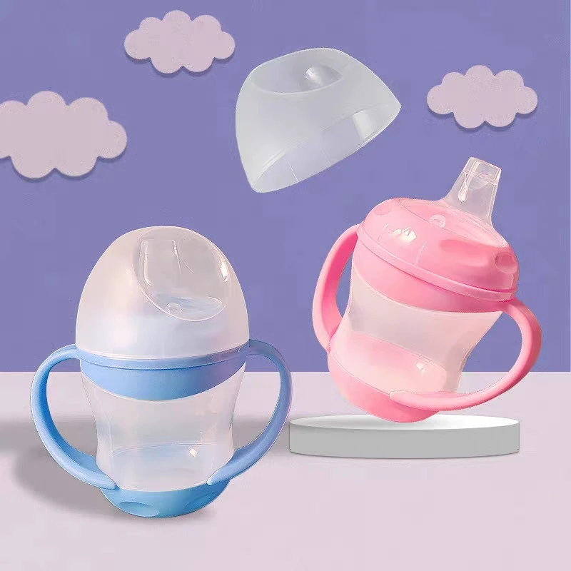 Lightweight and drop-resistant 6-36 month old baby drinking cup 160ml baby duckbill drinking cup Spill-proof with handle