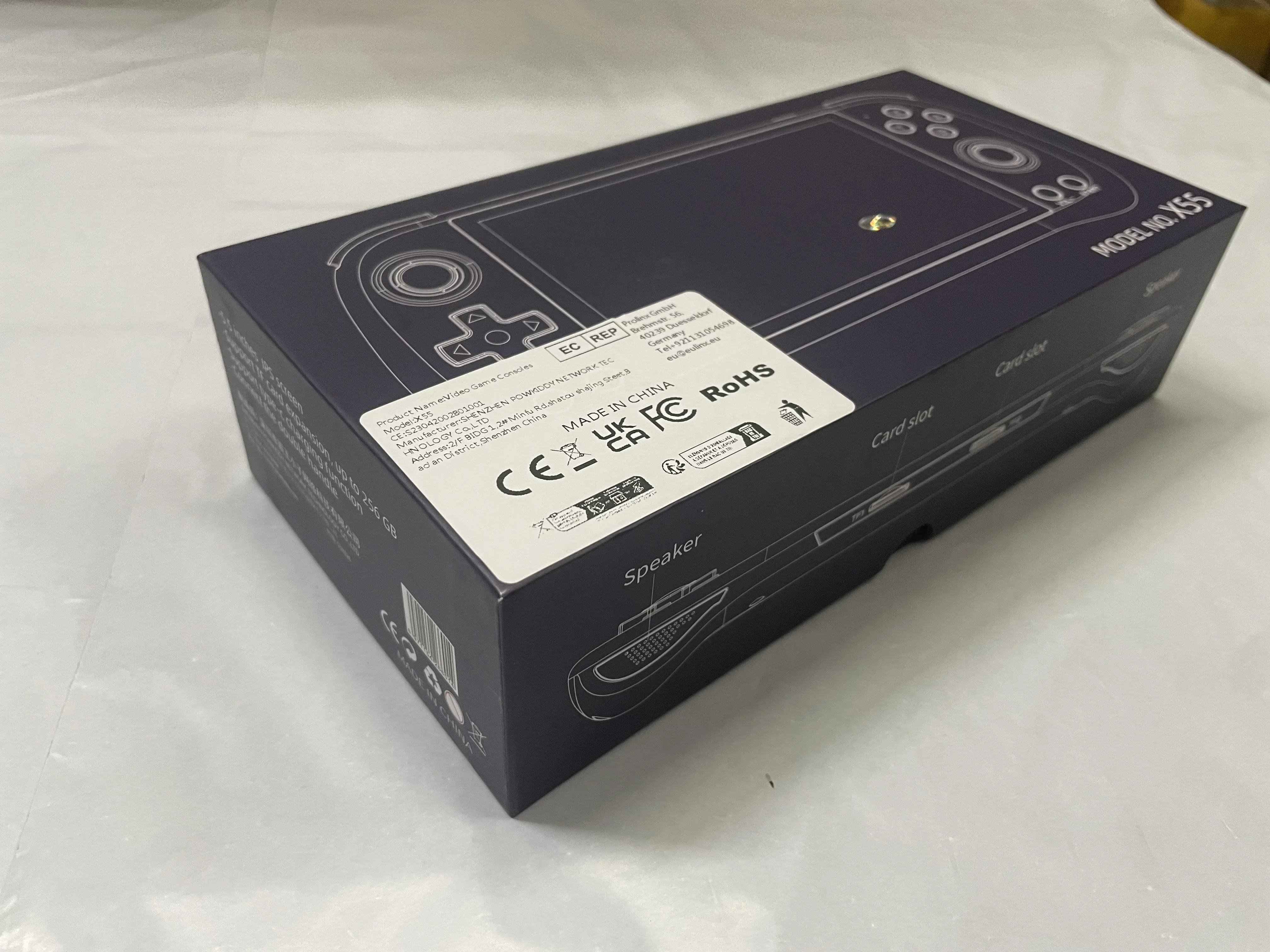 B-M NEW color POWKIDDY X55 5.5 INCH 1280*720 IPS Screen RK3566 Handheld Game Console Open-Source Retro Console Children's gifts