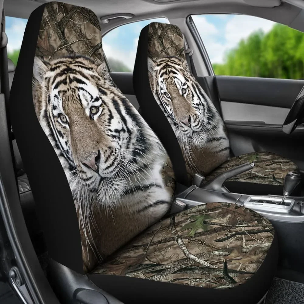 Tiger Wildlife Animal car seat cover packaging suitable for most auto parts custom picture printing universal front seat cover