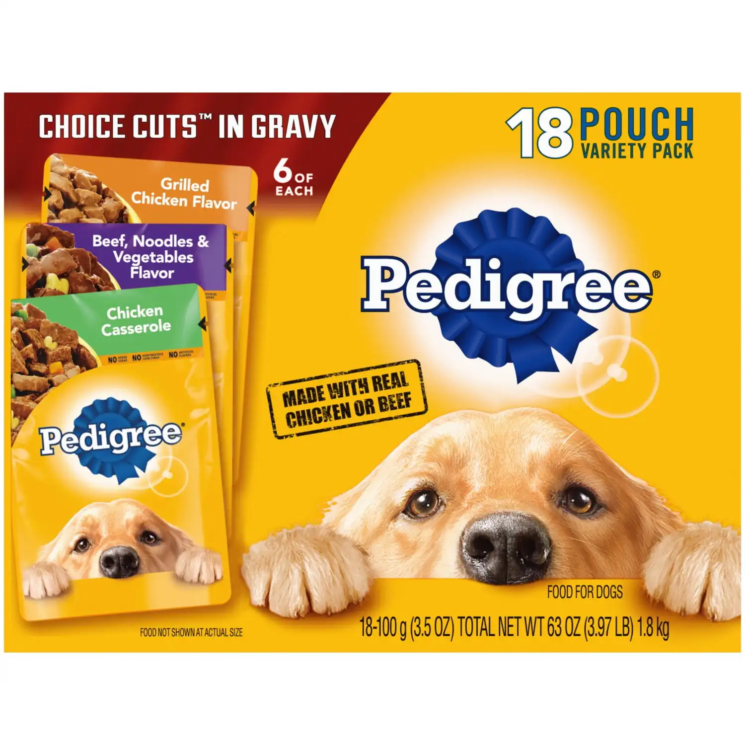 

Choice Cuts in Gravy Adult Soft Wet Meaty Dog Food Variety Pack, (18) 3.5 oz Pouches