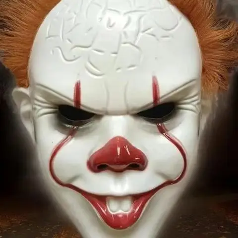 1 قطعة الشعر الأصفر الشر شيطان مهرج اللاتكس خوذة الرعب جوكر Pennywise قناع ل تأثيري هالوين زي حفلة الدعامة