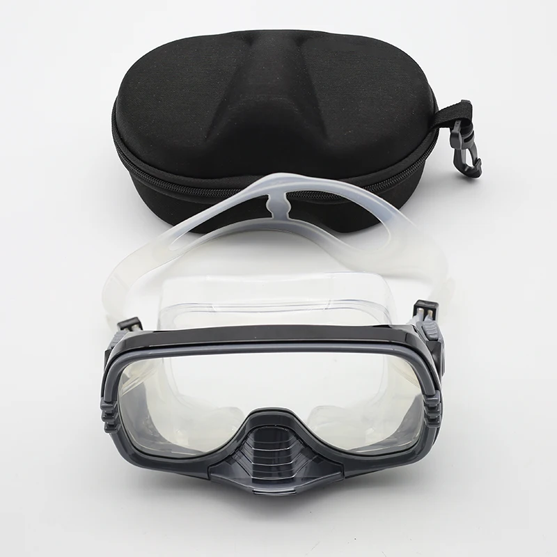 Large Frame Diving Mask with Drain Valve | HD Tempered Glass Lens & Adjustable Silicone Strap,Swim Goggles,buceo, 수영,스노클링,