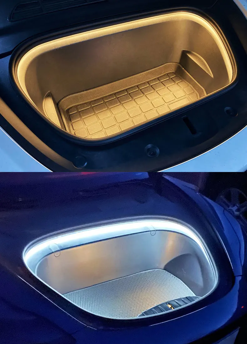 Striscia di luce ambientale del tronco anteriore a LED Premium per Tesla Model 3/Y Kit di illuminazione del cofano personalizzabile lampada