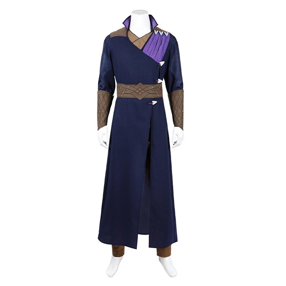 Game Gale Cosplay Dekarios Costume Men's Purple Robe Pants Full Set Halloween Carnival Party Wizard Disguise Uniform Suit