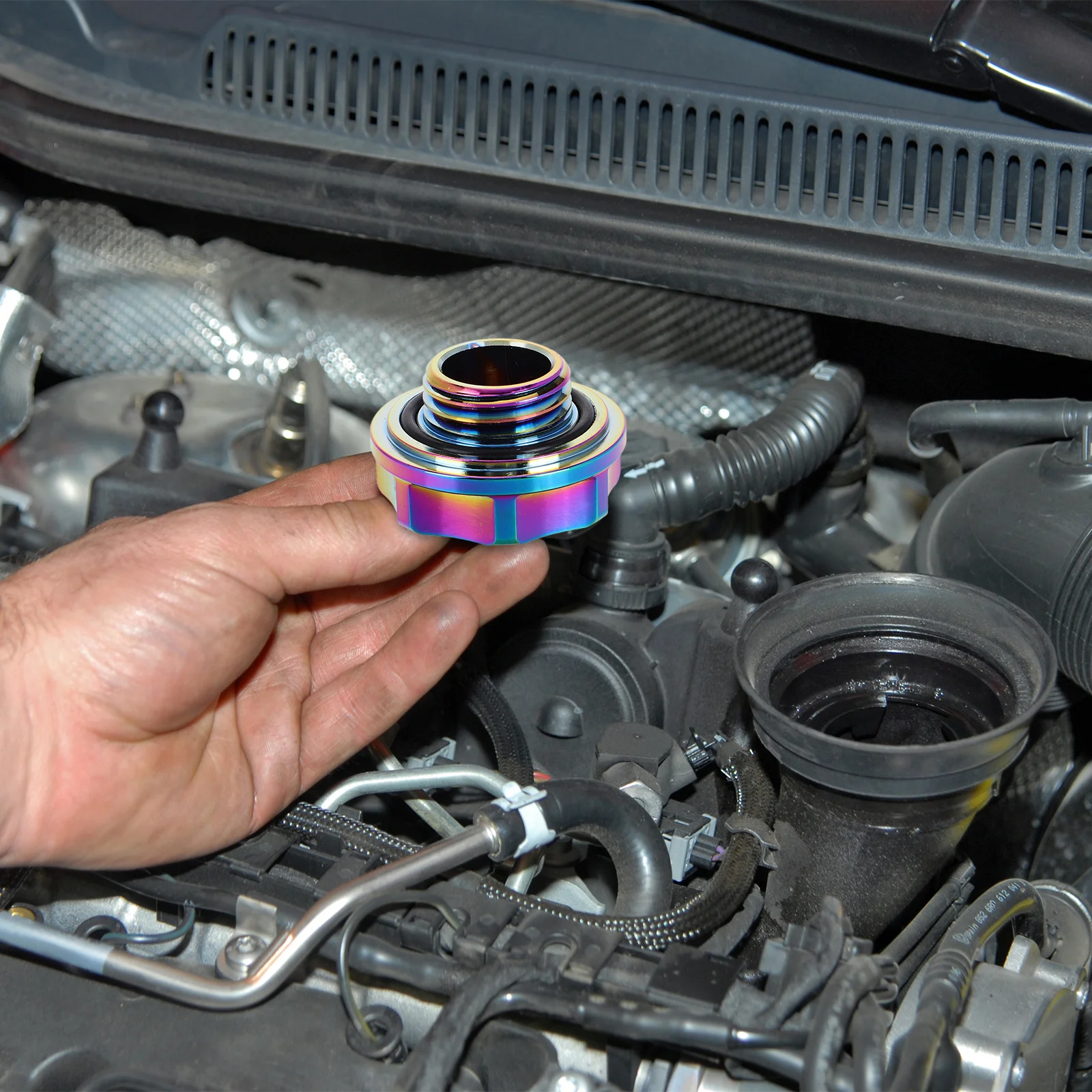 

Stylish Durable Aluminum Oil Tank Cap Fuel Gas Tank Replacement Easy Install Precision Engineering Automotive Accessory