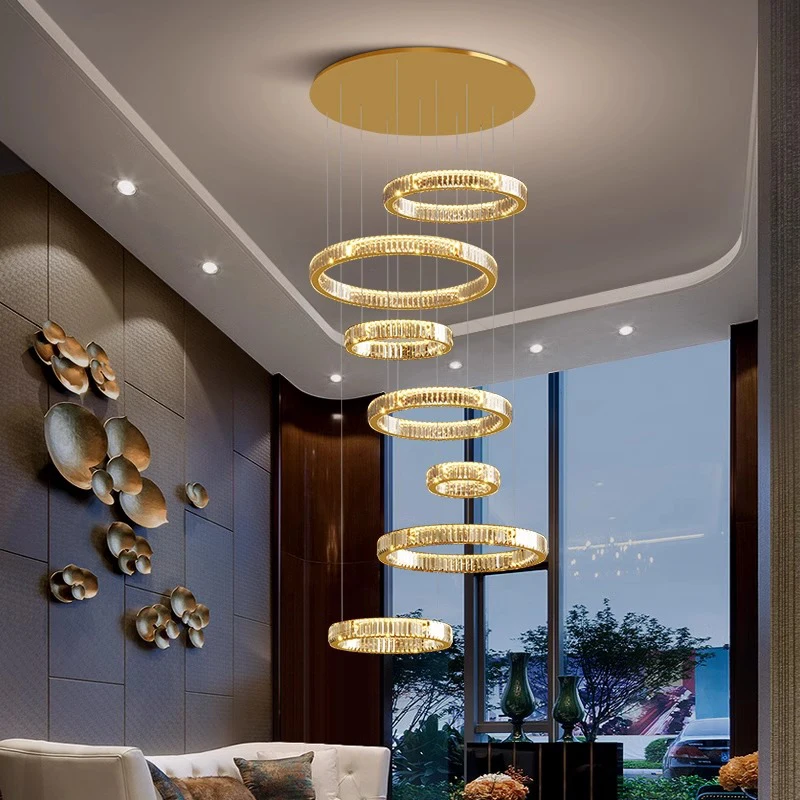 

Modern home decoration crystal chandelier, stair Pendant lamp, living room Pendant lights, interior lighting