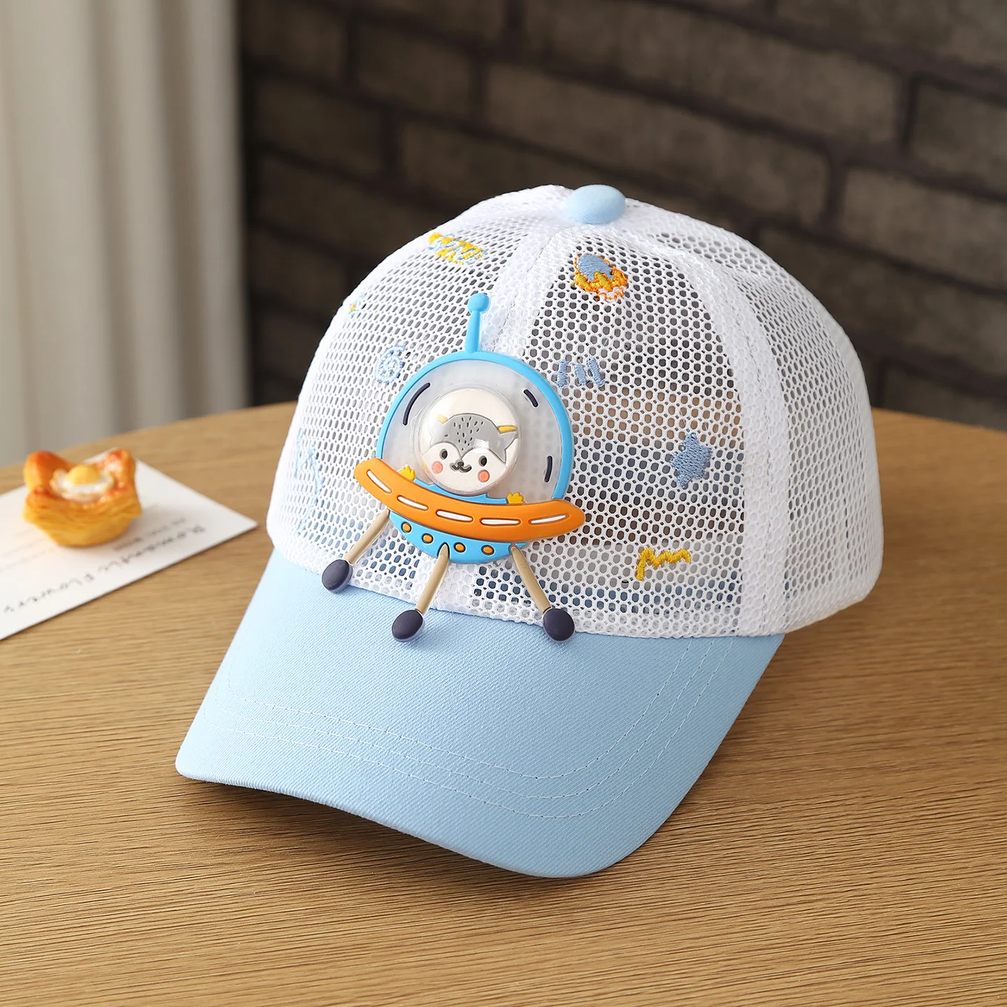 Children's Spring/Summer Space Ship Design Breathable Full Net Silk Brimless Outdoor Versatile Mosquito Repellent Baseball Cap view 4