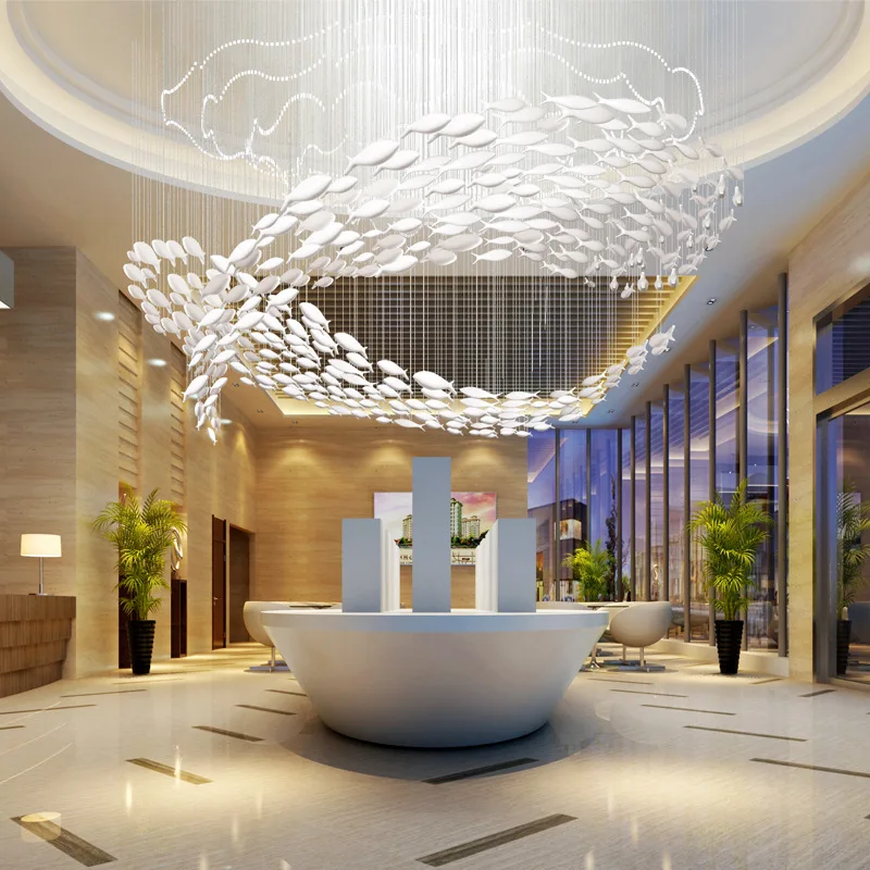 Creative Grilled Fish Hot Pot Restaurant Shopping Mall Air Pendant Pendant Corridor Ornament Ceiling Pendant Fish Ceiling