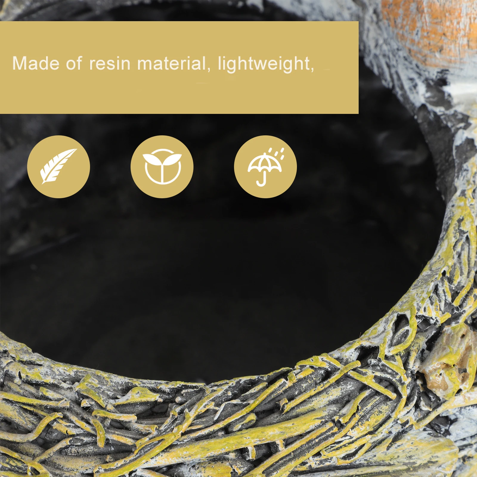 

Bird's Nest Shape Resin Pot Lightweight Durable Creative Flower Container Patio Desktop Planting Basin