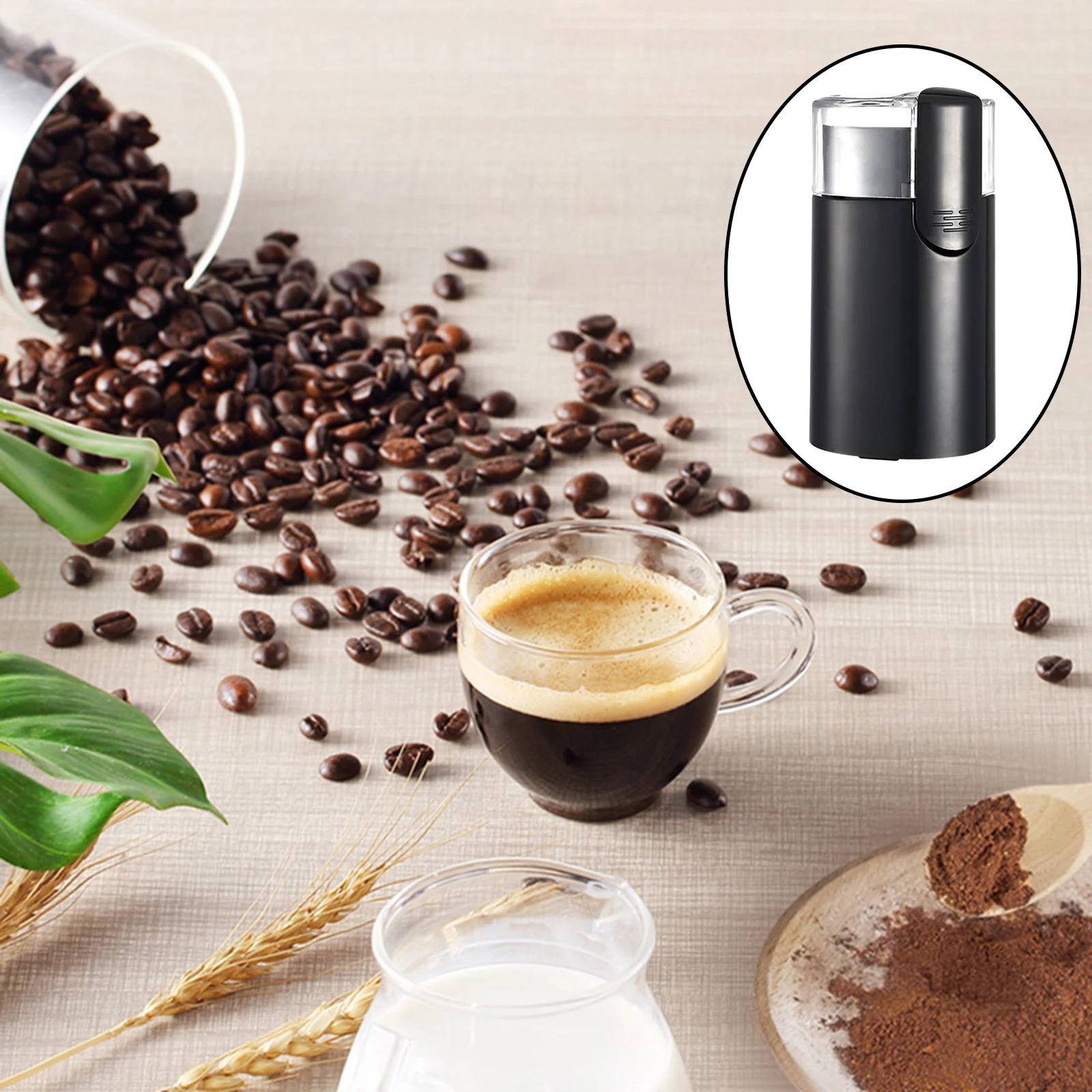 Portable Coffee Grinder Mini Stainless Steel Blade Removable Design Easy Clean Nut Grain Grinder Blade Grinders for Dry Herb