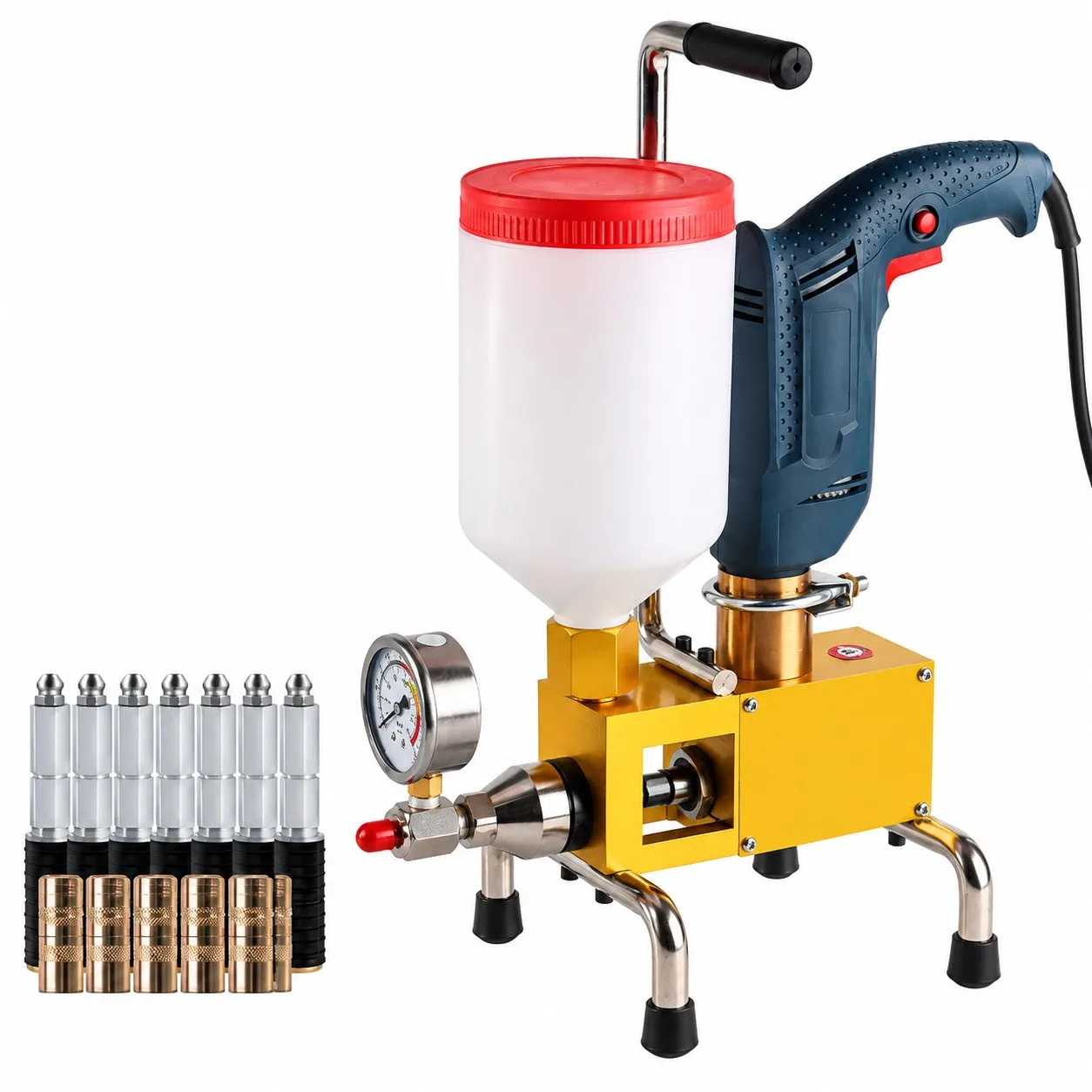 1100W High Pressure Waterproof Grouting Machine Injection Pump Epoxy/Polyurethane Foam Grouting Liquid Leakage ToolS