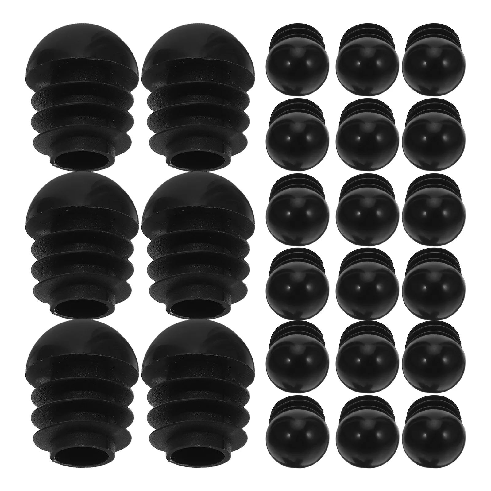 

24Pcs Round Plastic Tube Plugs Black Pipe End Caps Furniture Leg Protectors Chair Leg Inserts Tubing Covers Round Plug