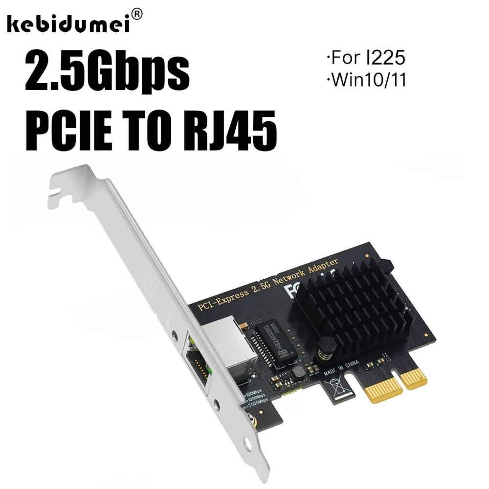 2500Mbps PCI-E To RJ45 Network Card For I225 PCI Express RJ45 Gigabit Ethernet LAN 2.5G WiFi Adapter For Desktop PC