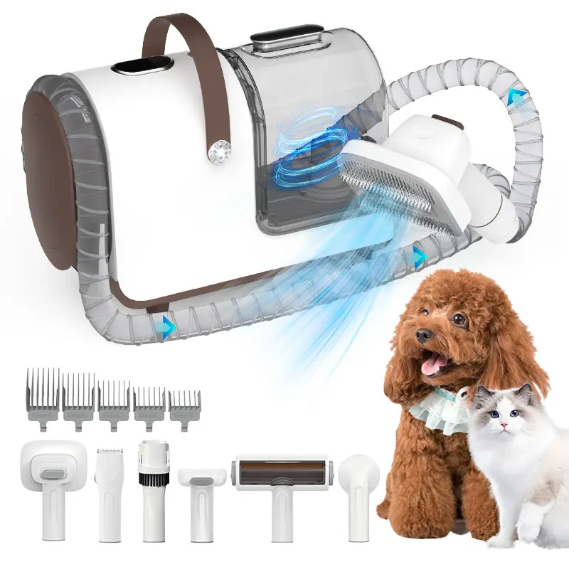 

Pet Vacuum Cleaner Electric Clipper Slicker Deshedding Cleaning Dog and Cat Hair Fur Grooming Brush Kit for Dog Cat Grooming