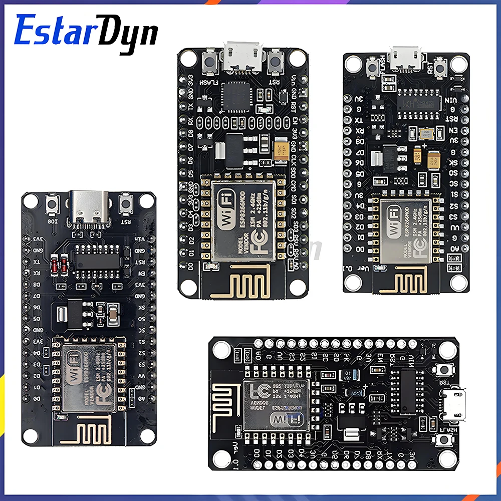 Placa de Desarrollo ESP8266 ESP-12E NodeMCU V2 V3 con USB CH340/CP2102 para IoT, Hogar Inteligente, Control WiFi con MicroPython