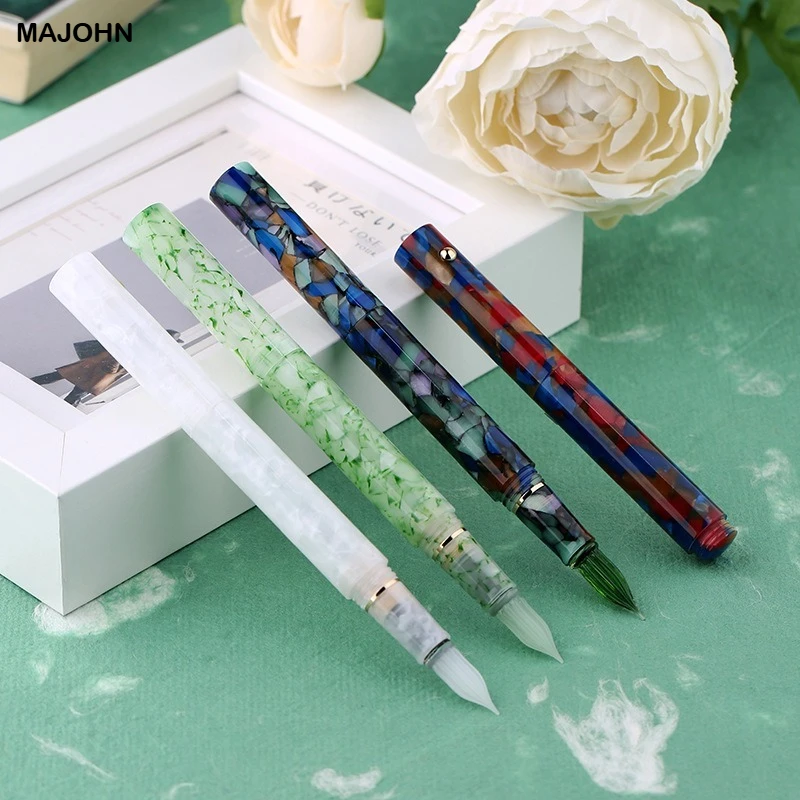 MAJOHN N8 Resin Glass Dip Pen Ink Pen Handmade Nib For Writing Business Writing Fountain Pens Stationery Office School Supplies