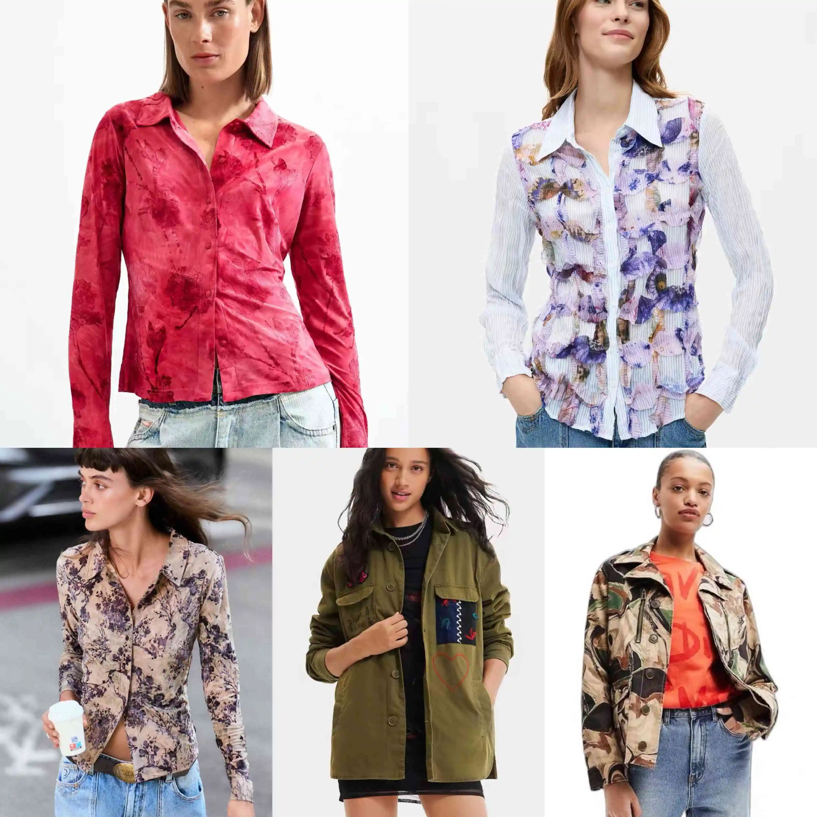 Spanish original European and American style women's shirt embroidered print loose thin shirt new product