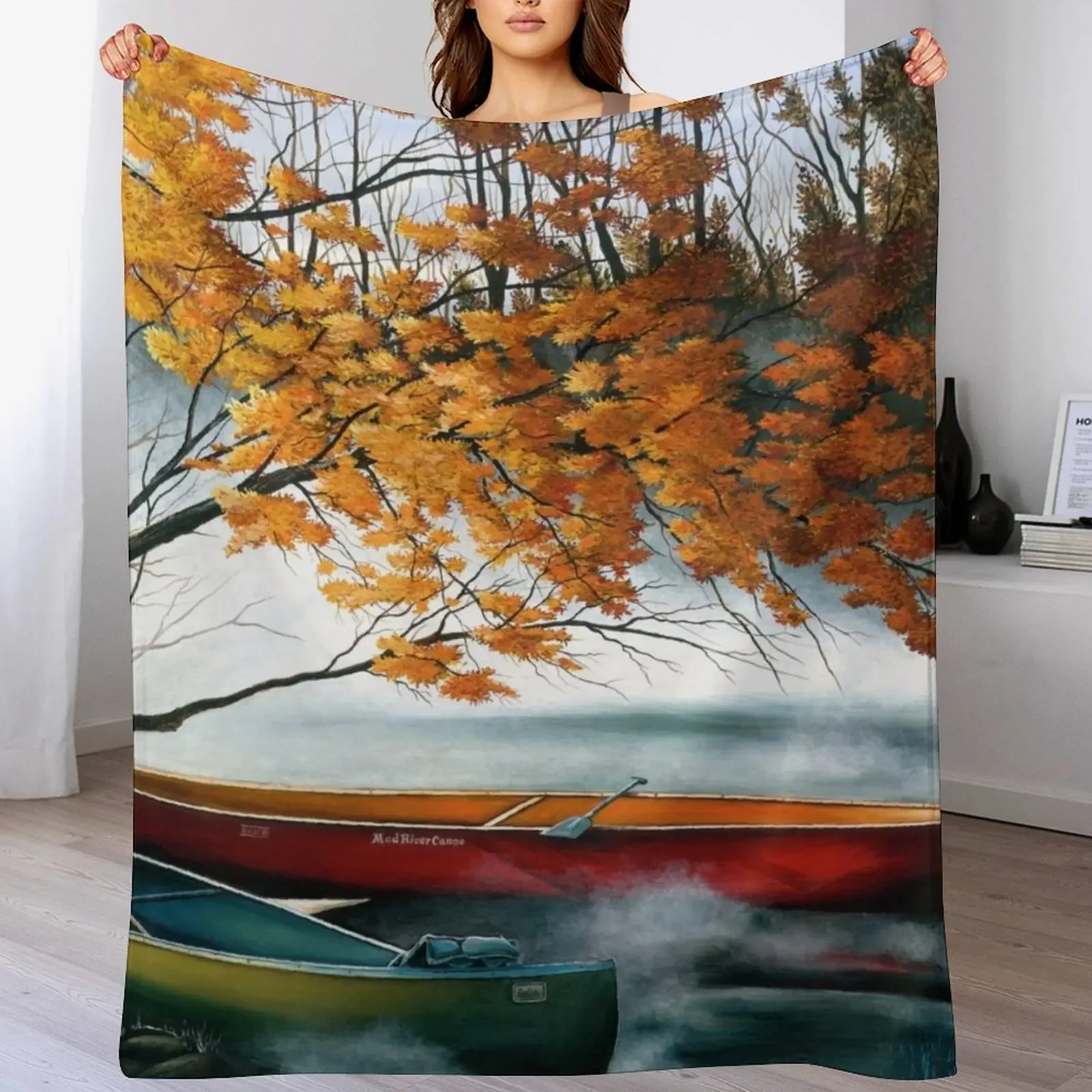 

Mad River Canoe Throw Blanket Luxury Throw Beach Thermal decorative Blankets