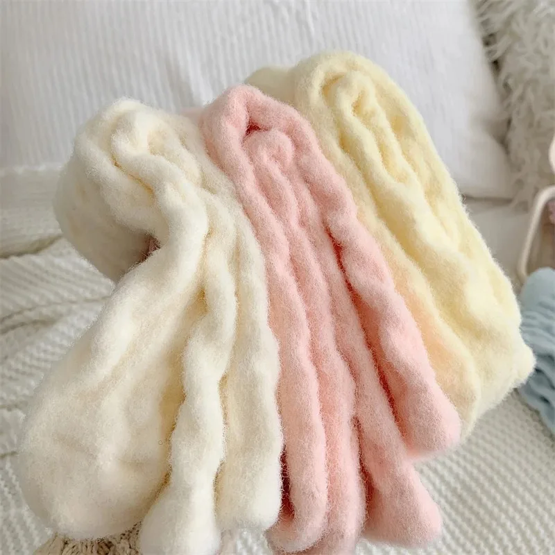 Warm Women's Socks New Winter Japanese Fashion Solid Color Fluffy Socks For Girls Home Thick Cute Floor Socks Kawaii Autumn Soft view 5