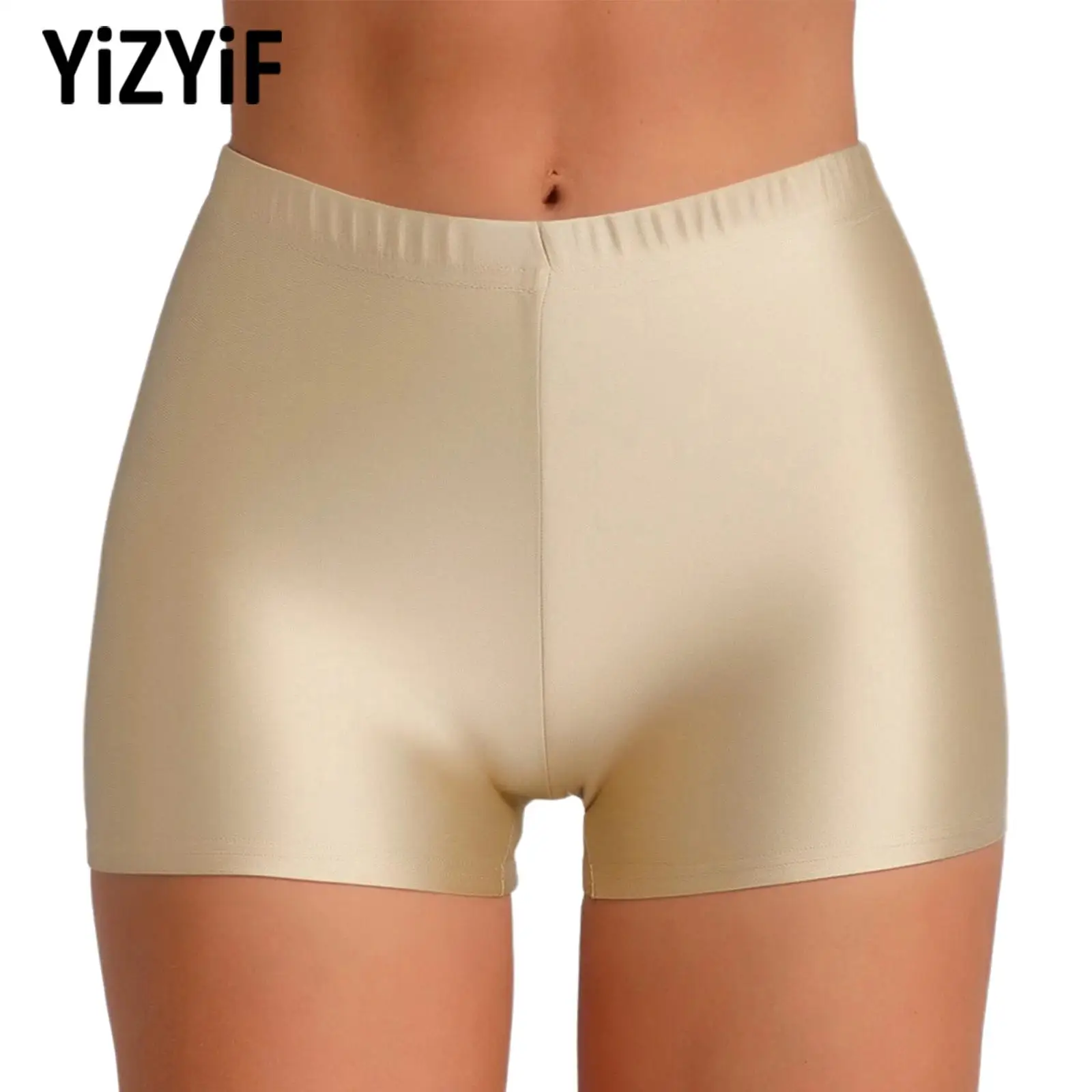 

Adult Womens Ballet Dance Stretchy Shorts Solid Color Yoga Clothing Hot Pants Workout Gymnastics Athletic Shorts Sports Bottoms