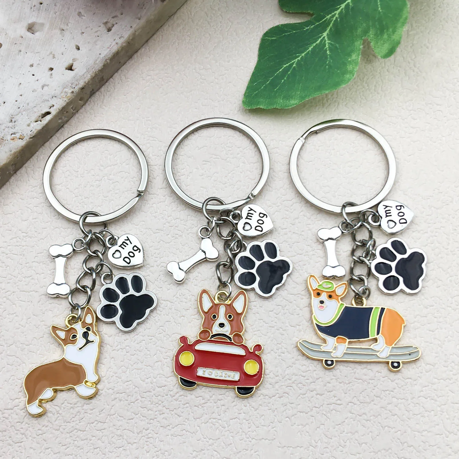 1pc Cartoon Cute Pet Dog Keychains Pet Commemorative Keychains Wallet Bags Backpacks Pendants For Dag Mom Dad, Pet Lovers