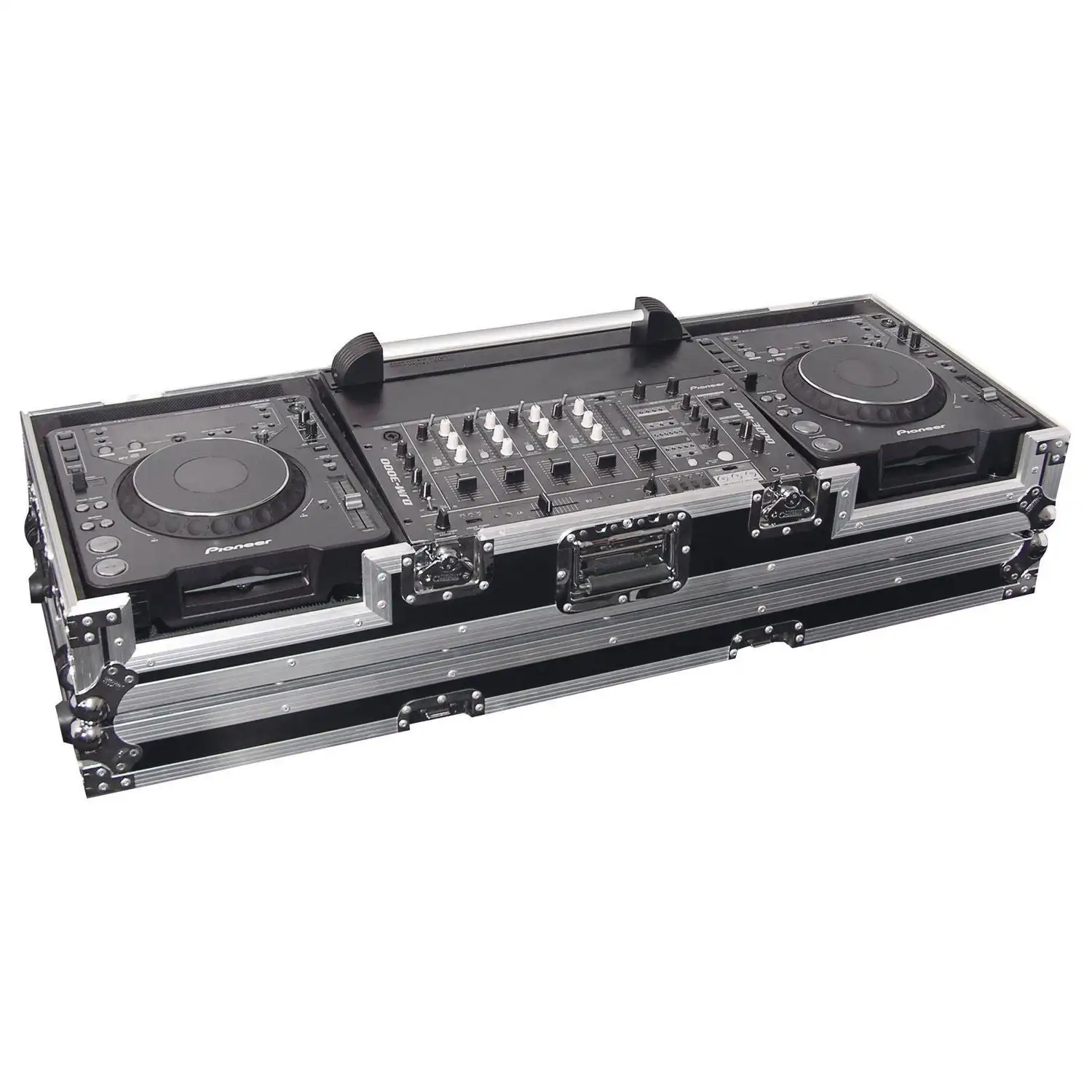 Mixer de DJ universal de 19 formatos e dois reprodutores de mídia de grande formato Caixa de caixão para toca-discos de DJ