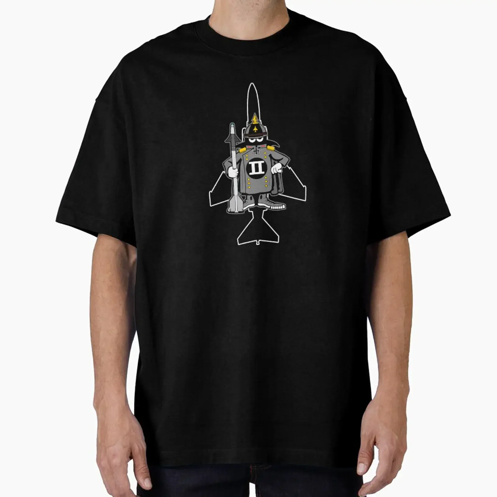 Spooky F 4 Phantom II Luftwaffe Sidewinder Aircraft Silhouette Clean Style designed and sold by pzd501 vintage Washed fashion