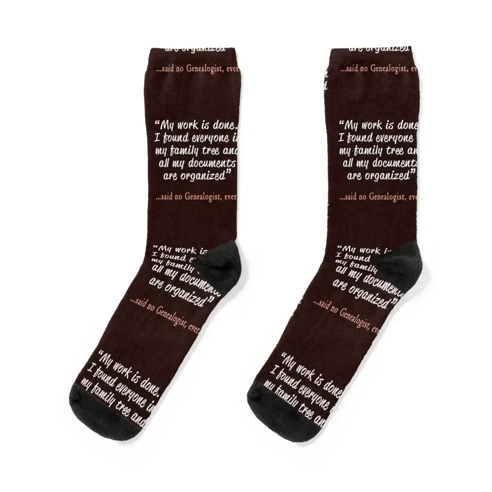 

Funny Said no Genealogist ever gift for genealogy buffs Socks hiphop custom Man Socks Women's