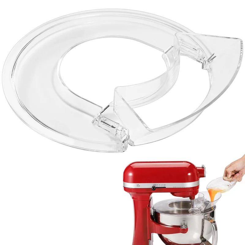 A05G-For Kitchenaid 5.5-7 Quart Bowl-Lift Stand Mixer ملحق-Pouring Shield مع شلال قابل للإزالة لحارس الرذاذ