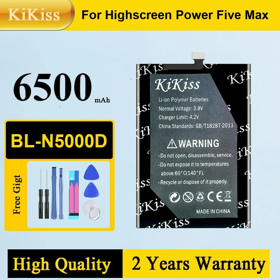 

Перезаряжаемые аккумуляторы для мобильных телефонов BL-N5000D для Highscreen Power Five Max 5000 мАч, портативный аккумулятор для сотового телефона