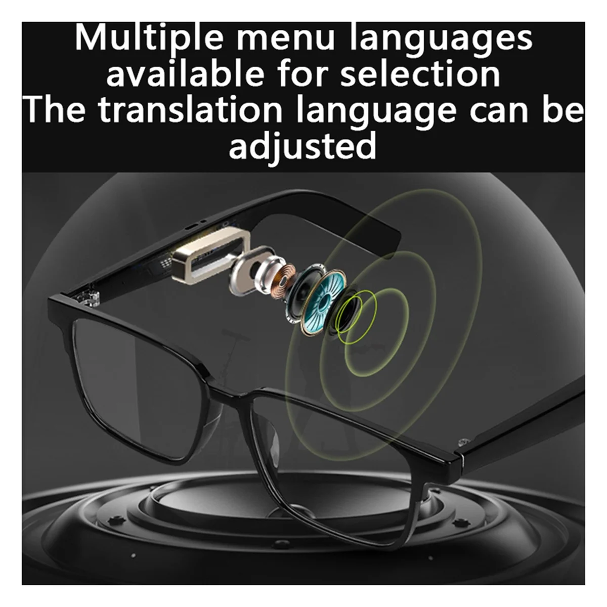 

A45U Translation Glasses AI Intelligent Translation Sunglasses Bluetooth Audio Glasses Translation Earphones 1 in 3 Package