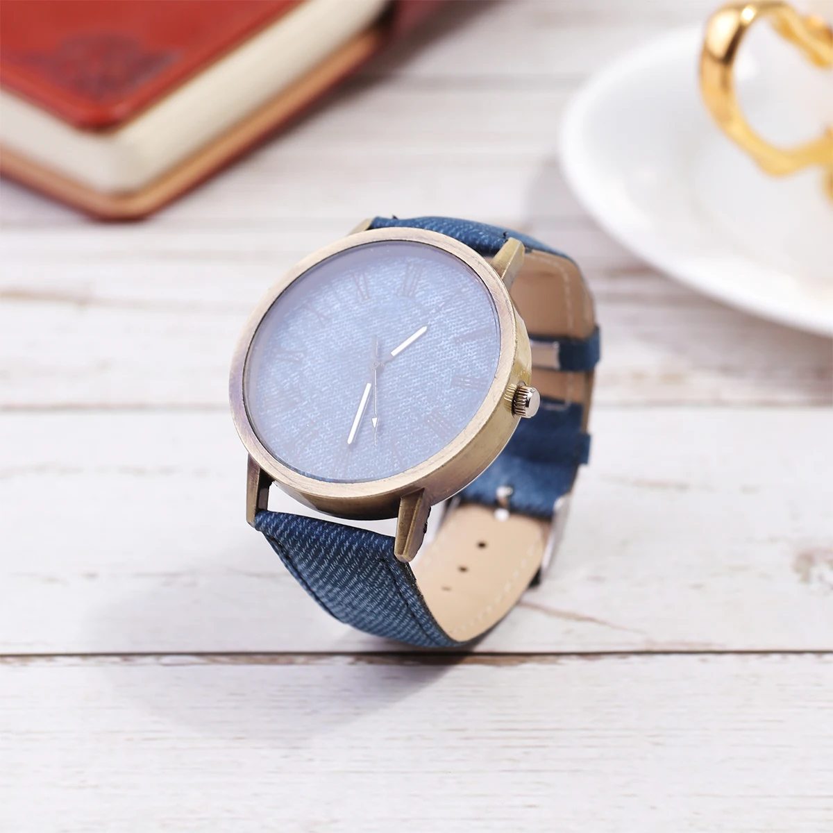 

Canvas Texture Watch Pink Premium Durable Quartz Wristwatch Fashion Delicate Wrist Decoration Band Accessory