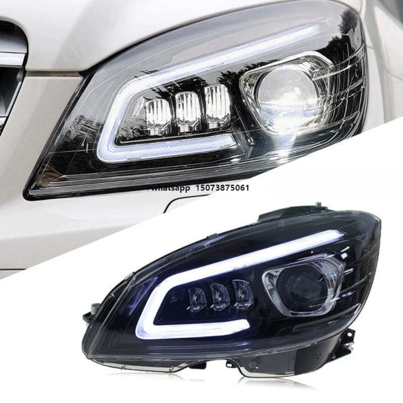 

07-10 W204 Car LED Headlight Projector Lens, Front Daytime Running Light, Fits C300 C-Class C200 with Dynamic Turning