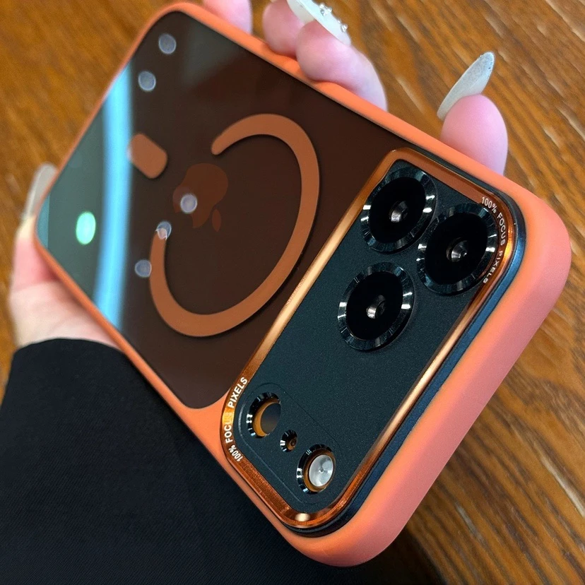 

for Magsafe Transparent Acrylic Case for iPhone 17 16 15 14 Pro Max Plus 17 Air 11 12 13 Magnetic Plating Hard Shockproof Cover