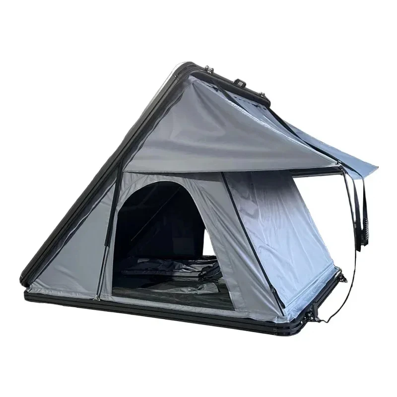 

Triangle Aluminum Alloy Sunshade Car Roof Tent Outdoor Camping RV Travel Four Season Double Layer One