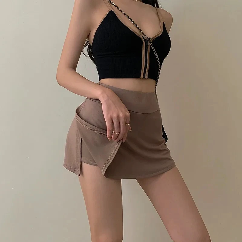 

2026 New Women Y2K High Waist Tennis Skort Hip Hugging Slim Fit Side Split A-Line Mini Skirt Summer Sports