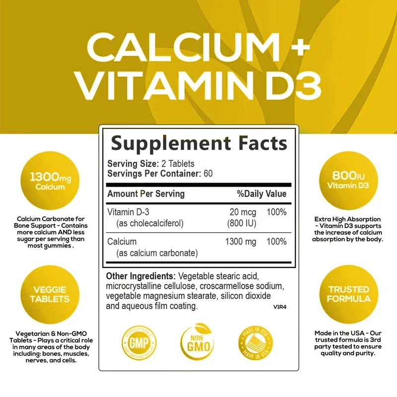 Calcium 1200 Mg Plus Vitamin D3, Imported From The United States