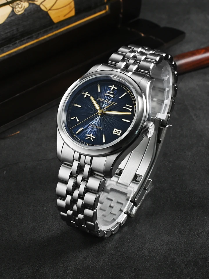 San Martin 39mm Enamel Sunray JianZhan Dial Men GADA Watch 90S5