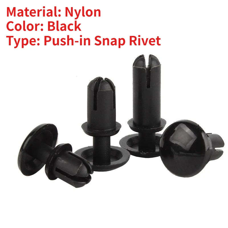 Black Nylon Push Rivet Plastic Snap‑in Rivet Expansion Fastener Clip For PCB Chassis Electronic Equipment