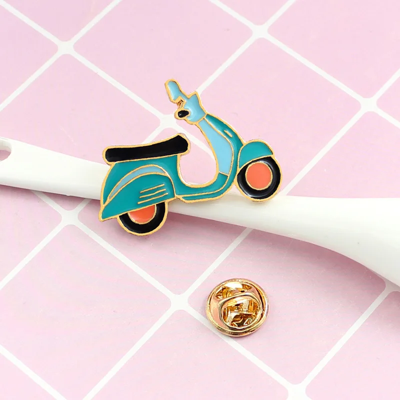 New Accessories Balloon Bus Motorcycle Juice Beverage Enamel Brooch Children's Gift Backpack Badge