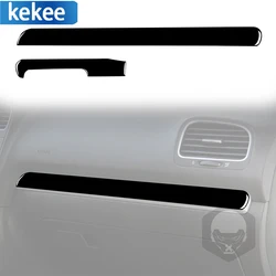 폭스 바겐 골프 6 GTI R MK6 08-12 피아노 블랙 자동차 센터 콘솔 장식 스트립 커버 트림 스티커 자동차 액세서리 2PCS