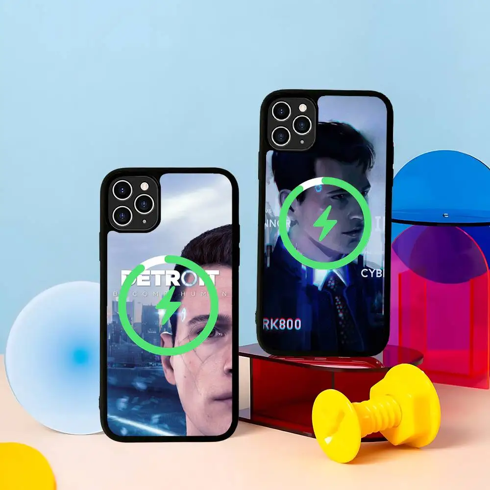 الكلاسيكية آر بي جي لعبة D-Detroit الأسود Magsafe المغناطيسي جراب هاتف آيفون 13 14 15 11 12 16 17 برو ماكس زائد Magsafe المغناطيسي قذيفة