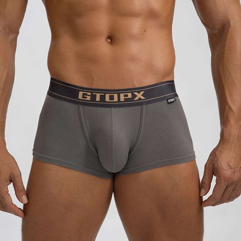 Calzoncillos bóxer de Modal para hombre, ropa interior suave y transpirable, con bolsa para bulto en U, Sexy, Cueca