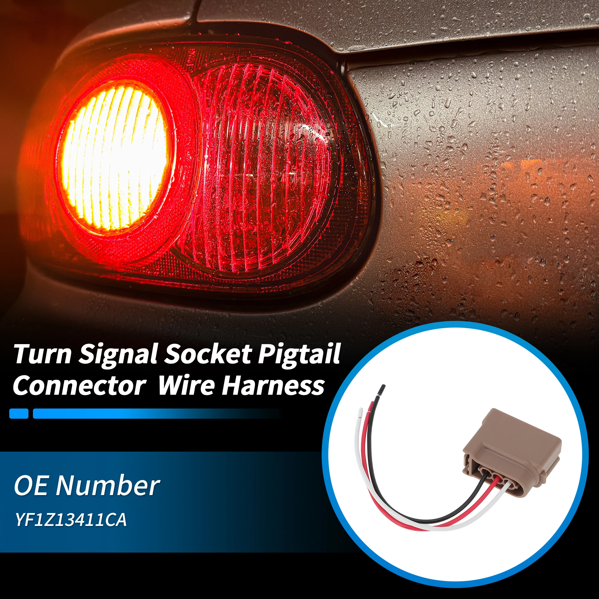UXCELL No.YF1Z13411CA Turn Signal Socket Pigtail Connector Wire Harness for Ford F-150