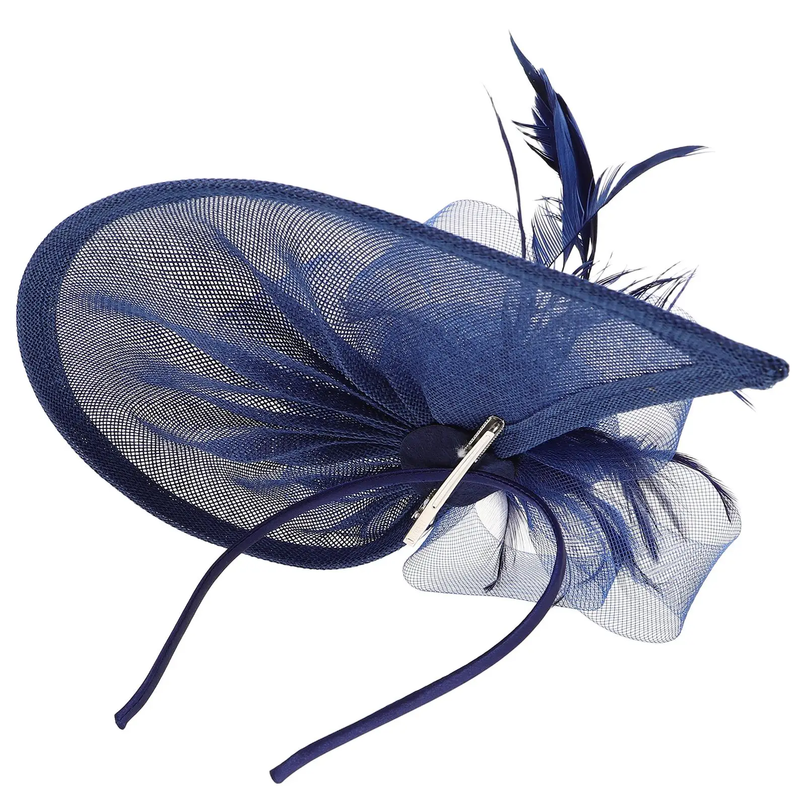 

Mesh Hat Blue Fascinators Women Headband Wedding Hats Adjustable Size Comfortable Materials Elegant Design Versatile