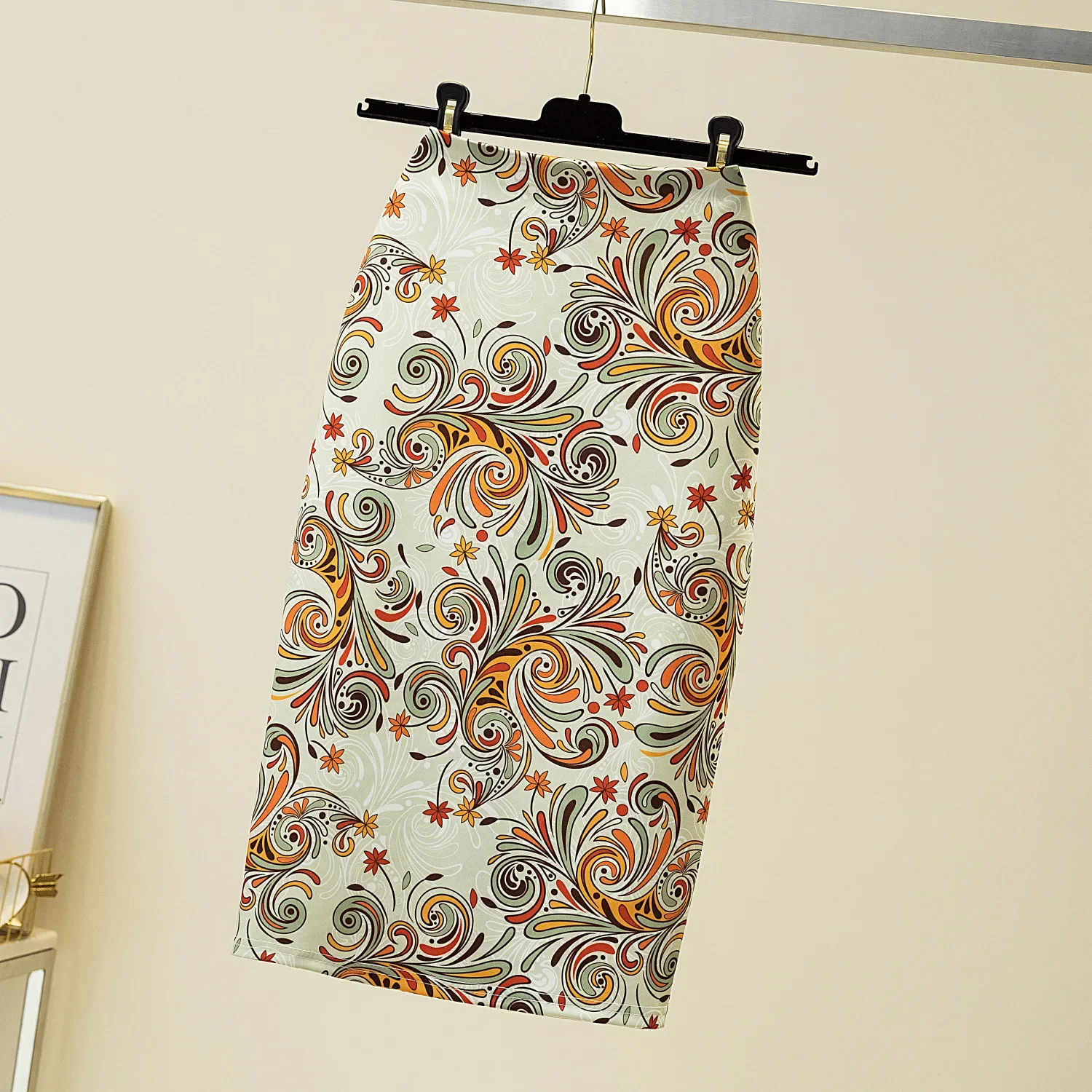 

Skirts For Women Vintage Flower Print Bodycon Pencil Skirt Slim Midi Sexy Elegant Bag Hip Bandage Kawaii Lolita Short Saias