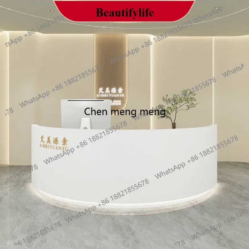 

Creative Counter Desk Hairdressing Minimalist Furniture Luxurious Office Front Modern Designer Empfangstheke Salon Furniture