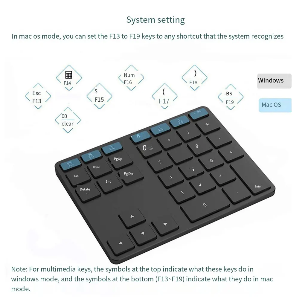 Bluetooth互換のミニキーパッド,数字キーボード,2 4g